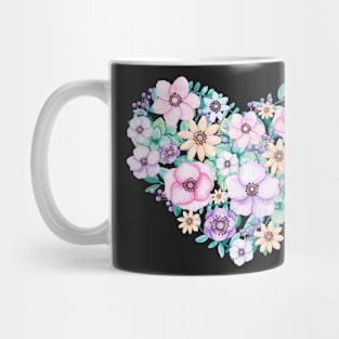 Watercolor Floral Heart Mug